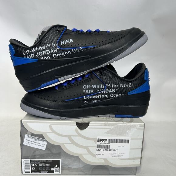 Off-White x Nike Air Jordan 2 SP Low “Black Varsity Royal” main image 7
